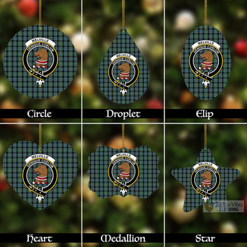 Melville Tartan Christmas Aluminium Ornament with Family Crest