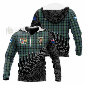 Melville Crest Tartan Knitted Hoodie with New Zealand Silver Fern Half Style