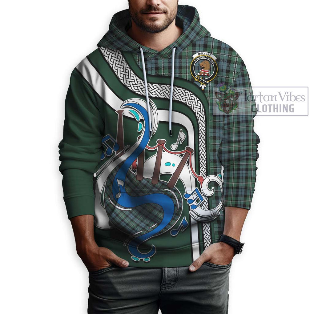 Melville Tartan Hoodie with Epic Bagpipe Style Zip Hoodie - Tartanvibesclothing Shop