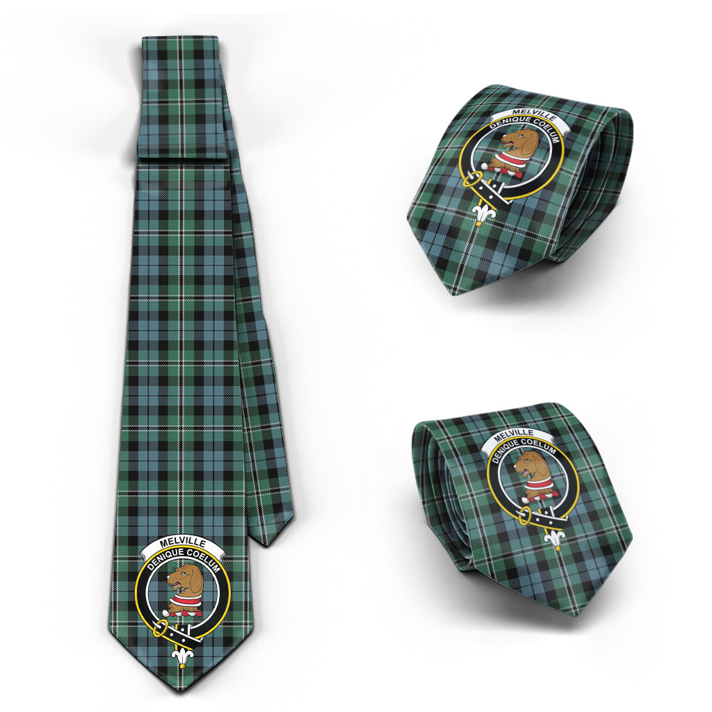 Melville Tartan Classic Necktie with Family Crest Necktie One Size - Tartan Vibes Clothing