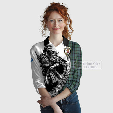 Melville Tartan Clan Crest Women's Casual Shirt with Highlander Warrior Celtic Style