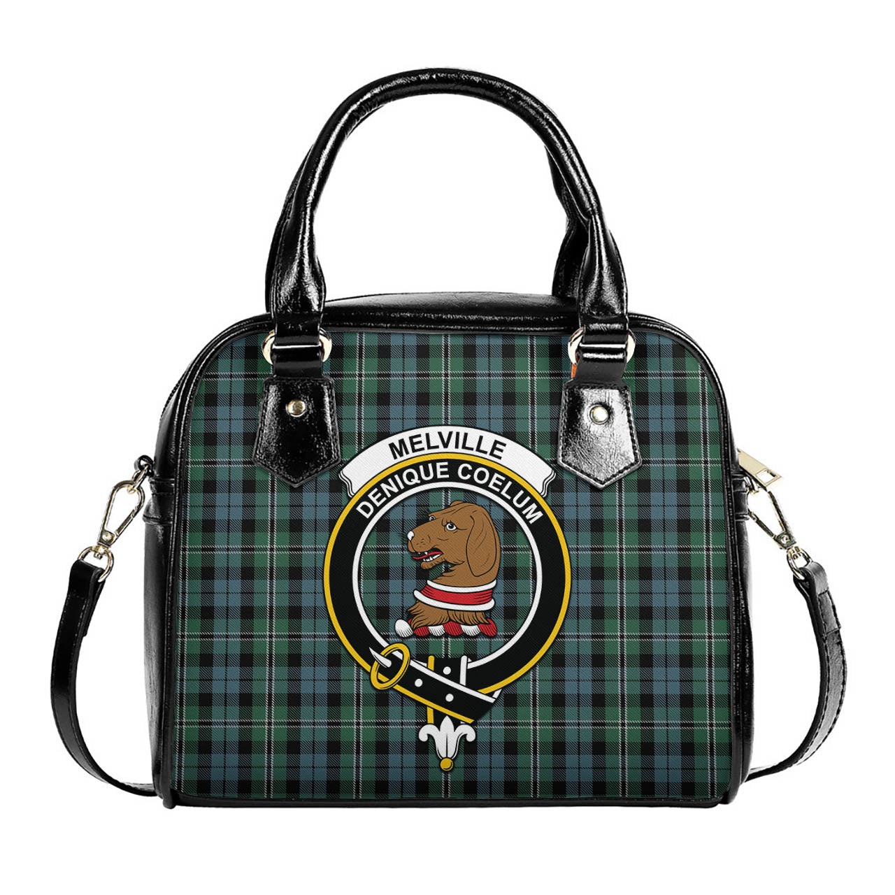 Melville Tartan Shoulder Handbags with Family Crest One Size 6*25*22 cm - Tartanvibesclothing