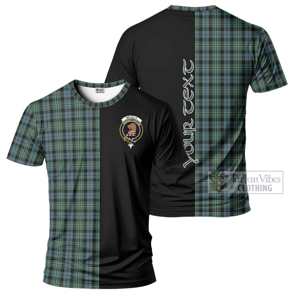 Melville Tartan T-Shirt with Family Crest and Half Of Me Style Kid's Shirt - Tartanvibesclothing Shop