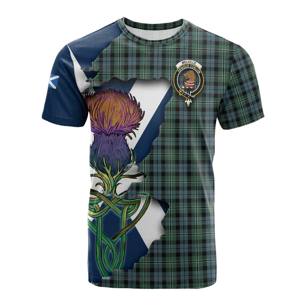 Melville Tartan Family Crest Cotton T-shirt Scottish Thistle Celtic Inspired Kid's Shirt - Tartan Vibes Clothing