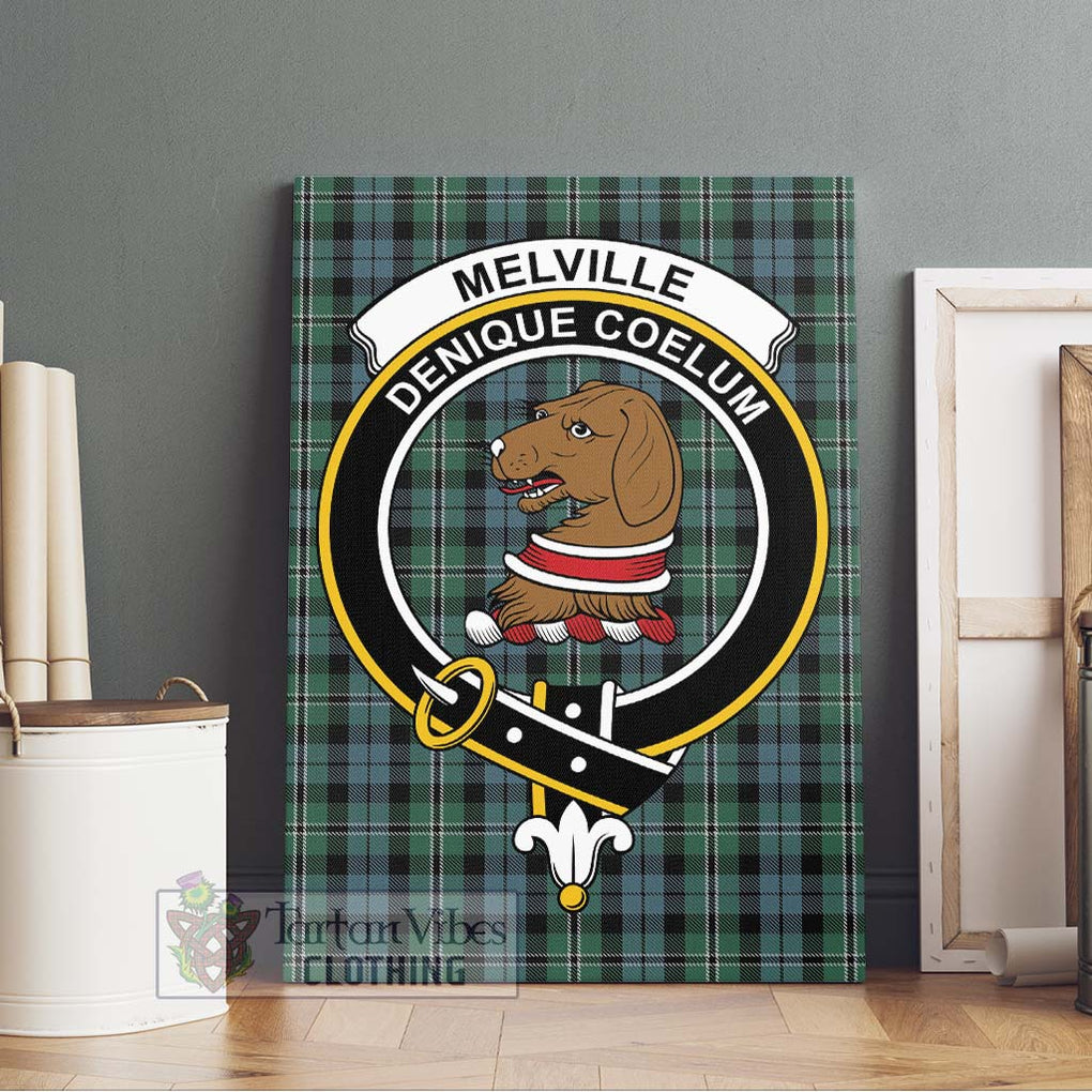 Melville Tartan Canvas Print Wall Art with Family Crest Without Frame - Tartan Vibes Clothing