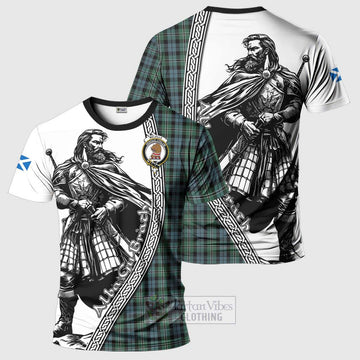 Melville Tartan Clan Crest T-Shirt with Highlander Warrior Celtic Style