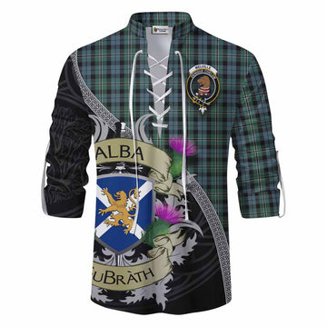 Melville Tartan Family Crest Ghillie Kilt Shirt Lion Rampant Royal Thistle Shield Celtic Inspired Men - Tartan Vibes Clothing