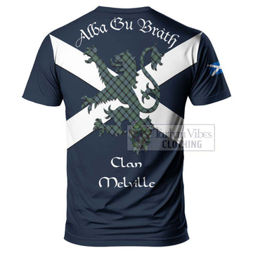 Melville Tartan Lion Rampant T-Shirt Proudly Display Your Heritage with Alba Gu Brath and Clan Name