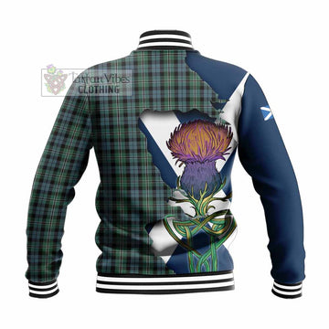 Melville Tartan Family Crest Baseball Jacket Scottish Thistle Celtic Inspired - Tartan Vibes Clothing