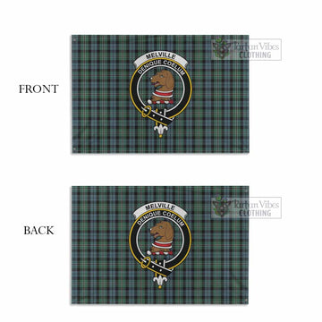 Melville Tartan House Flag with Family Crest