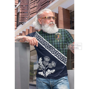 Melville Tartan Cotton T-shirt Featuring Thistle and Scotland Map