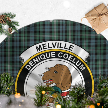 Melville Tartan Christmas Tree Skirt with Family Crest