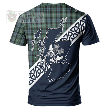 Melville Tartan T-Shirt Featuring Thistle and Scotland Map