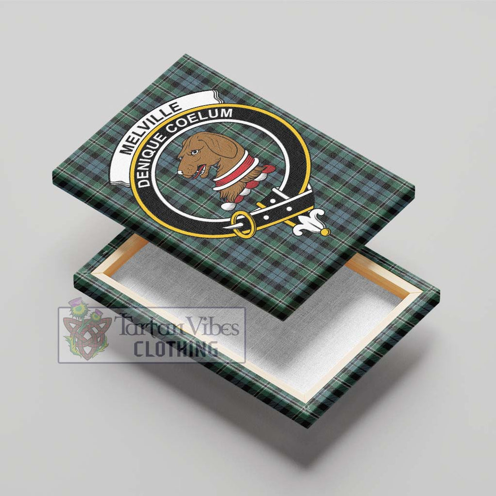 Melville Tartan Canvas Print Wall Art with Family Crest - Tartan Vibes Clothing