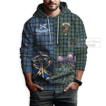 Melville Tartan Hoodie Happy St. Andrew's Day Half Tartan Style