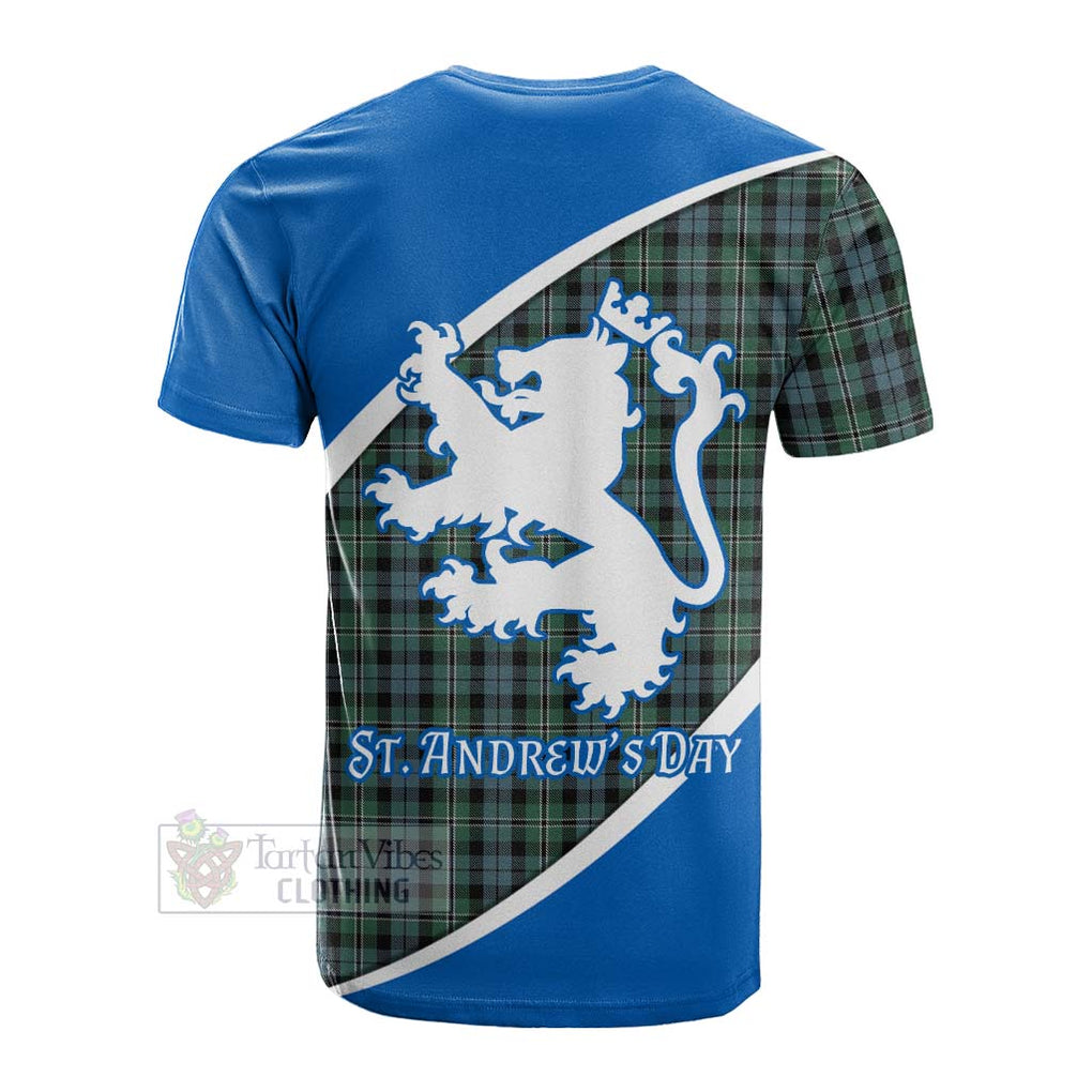 Tartan Vibes Clothing Melville Family Crest Tartan Cotton T-shirt Celebrate Saint Andrew's Day in Style