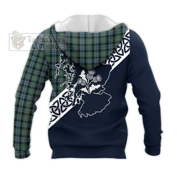 Melville Tartan Knitted Hoodie Featuring Thistle and Scotland Map