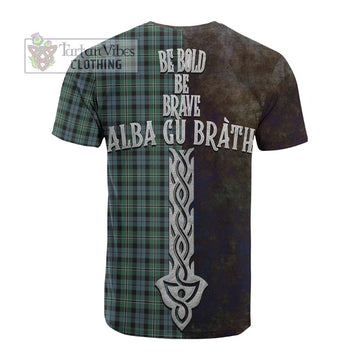 Melville Tartan Family Crest Cotton T-shirt Alba Gu Brath Be Brave Lion Ancient Style - Tartan Vibes Clothing