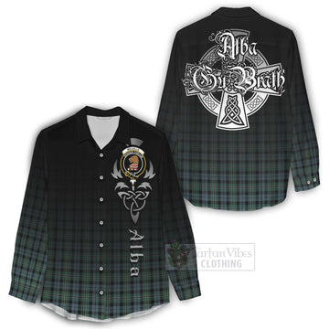 Melville Tartan Women's Casual Shirt Featuring Alba Gu Brath Family Crest Celtic Inspired