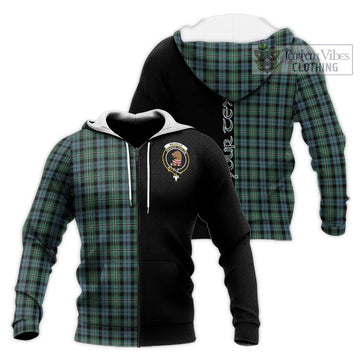 Melville Tartan Knitted Hoodie with Family Crest and Half Of Me Style