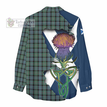 Melville Tartan Family Crest Women's Casual Shirt Scottish Thistle Celtic Inspired - Tartan Vibes Clothing