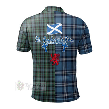 Melville Tartan Polo Shirt Happy St. Andrew's Day Half Tartan Style - Tartan Vibes Clothing