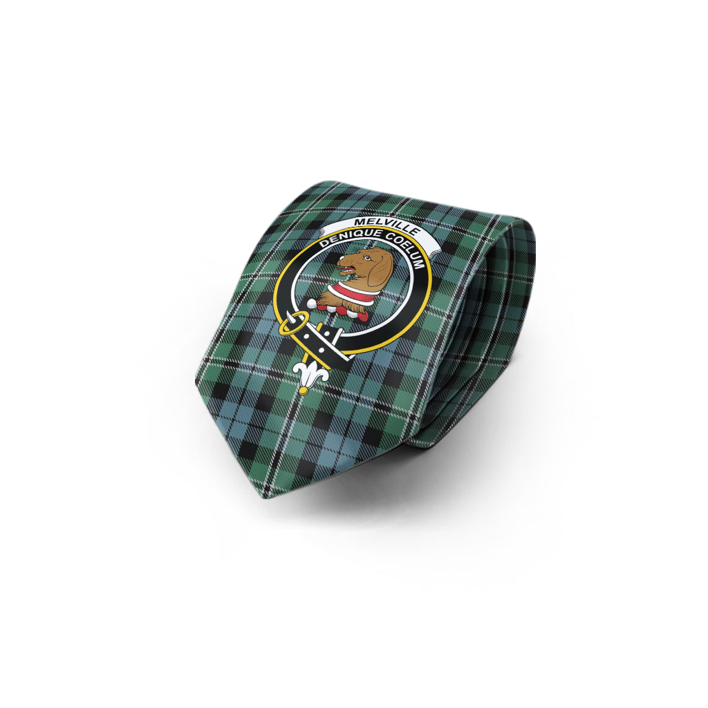 Melville Tartan Classic Necktie with Family Crest - Tartan Vibes Clothing