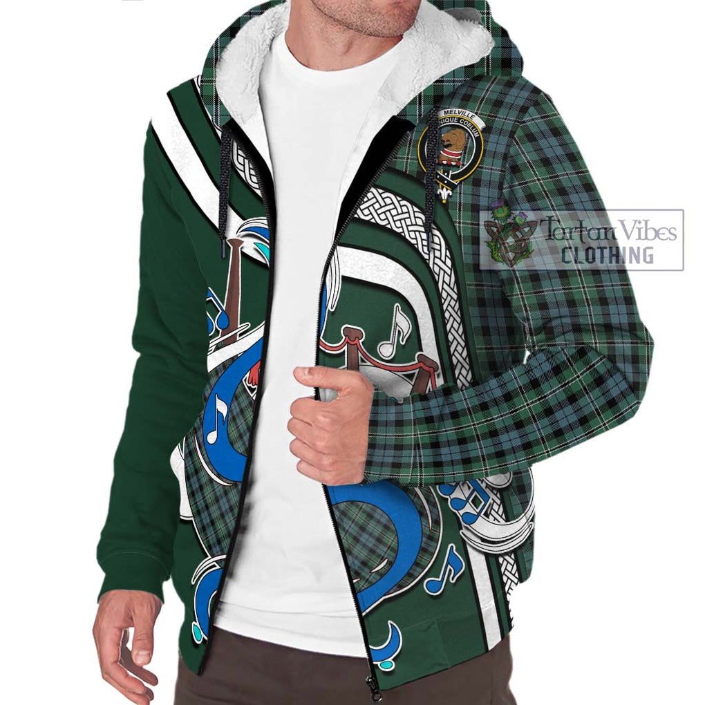 Melville Tartan Sherpa Hoodie with Epic Bagpipe Style Unisex - Tartanvibesclothing Shop