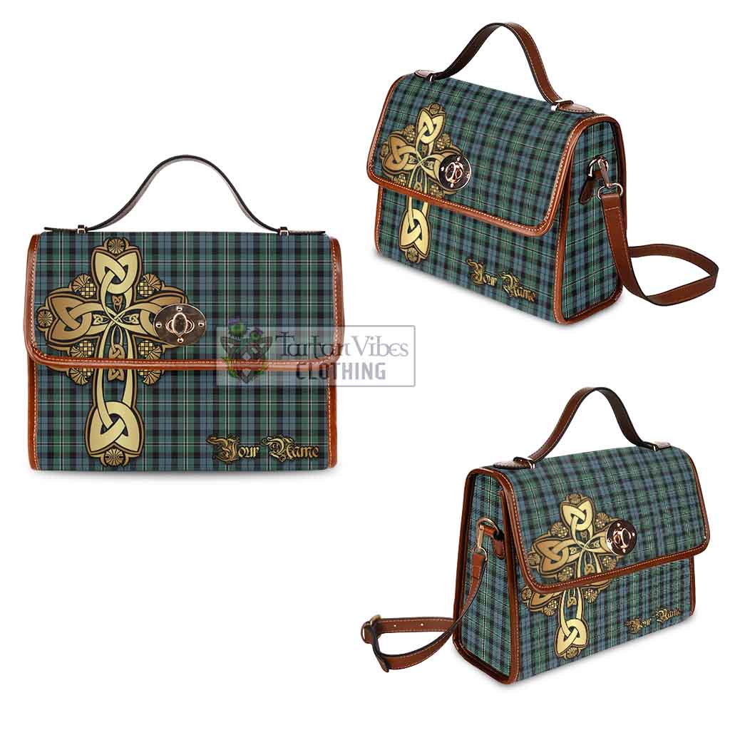 Tartan Vibes Clothing Melville Tartan Waterproof Canvas Bag Golden Thistle Celtic Cross Style