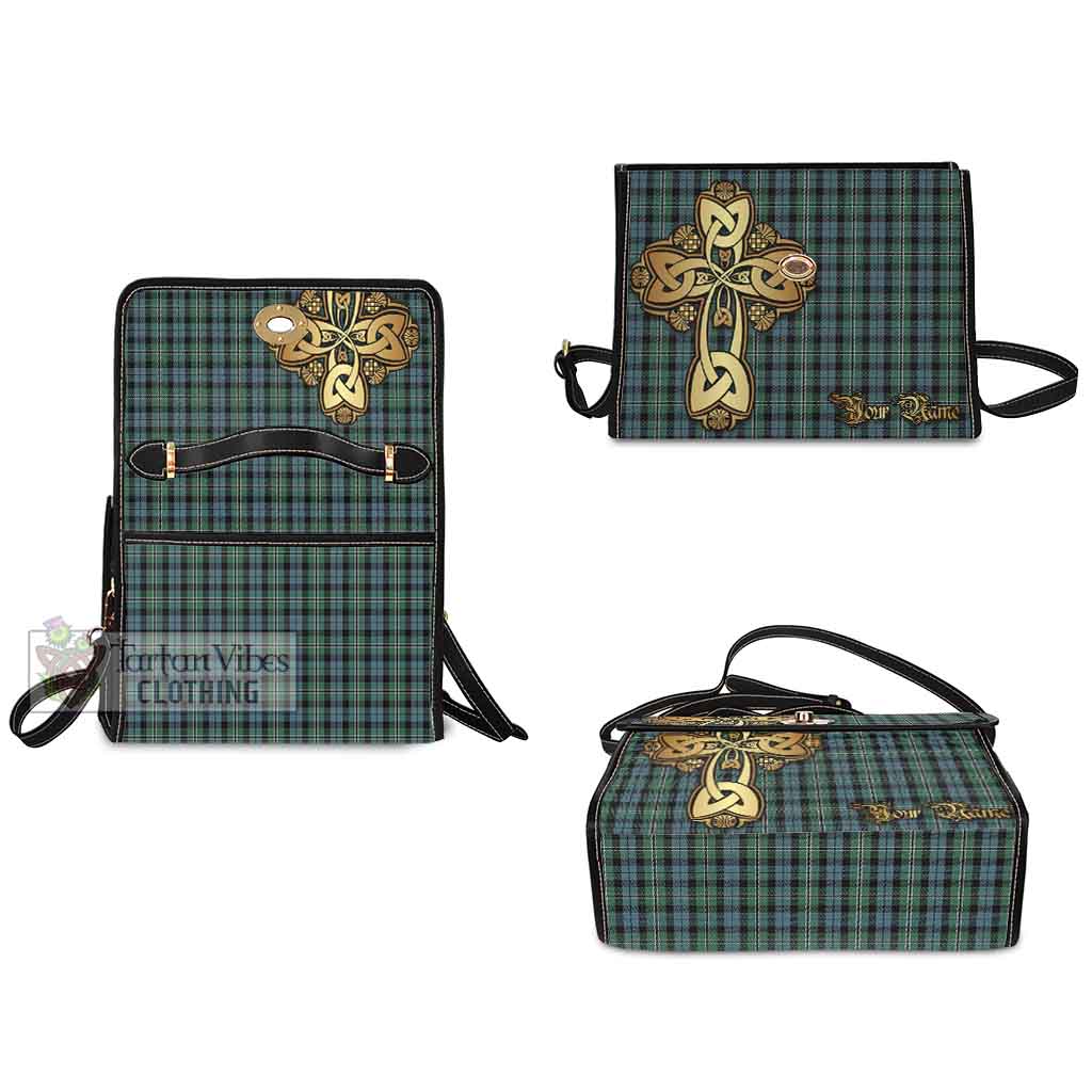 Tartan Vibes Clothing Melville Tartan Waterproof Canvas Bag Golden Thistle Celtic Cross Style