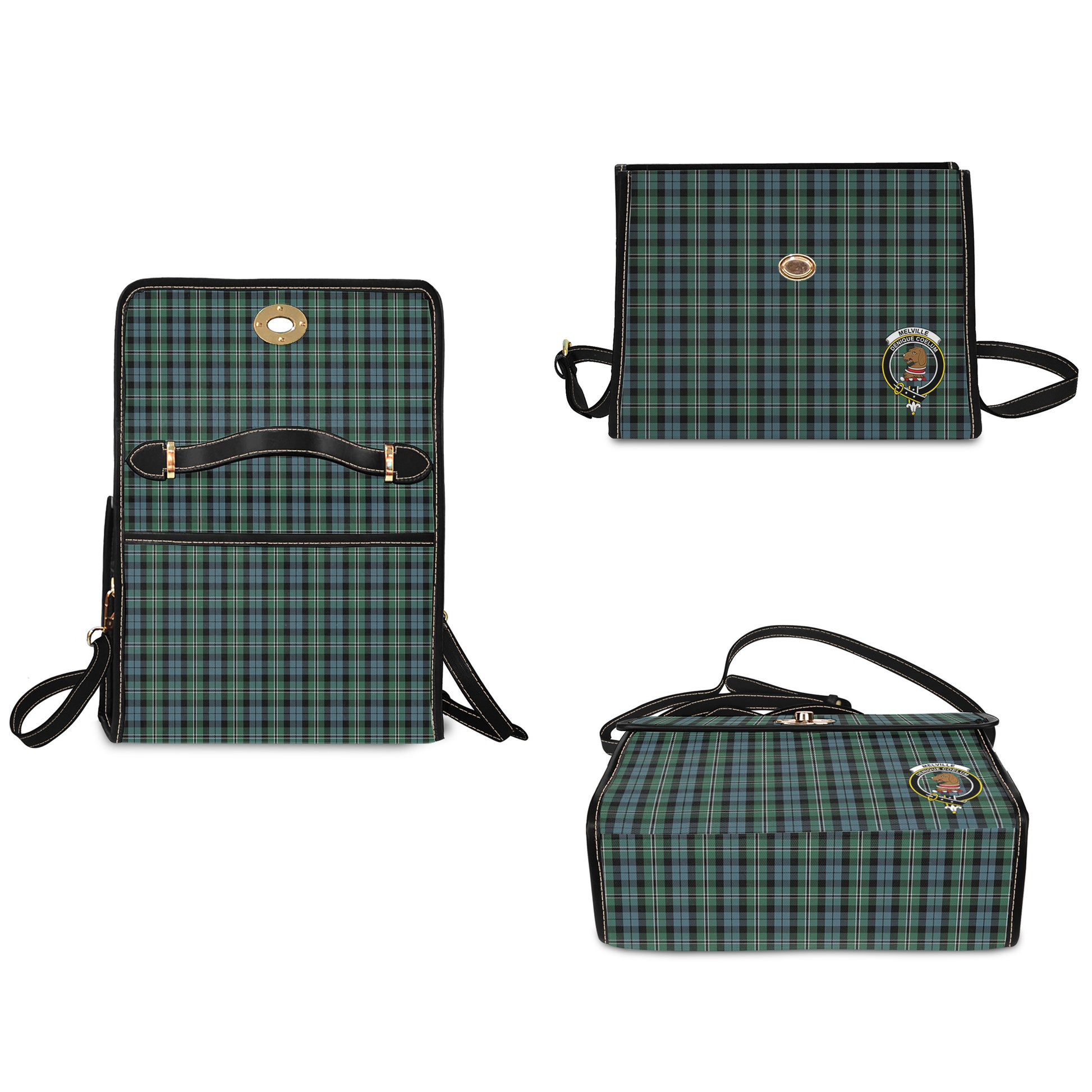 melville-tartan-leather-strap-waterproof-canvas-bag-with-family-crest