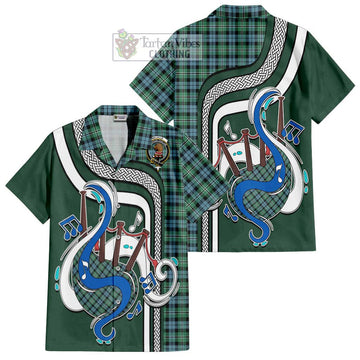 Melville Ancient Tartan Short Sleeve Button Shirt with Epic Bagpipe Style