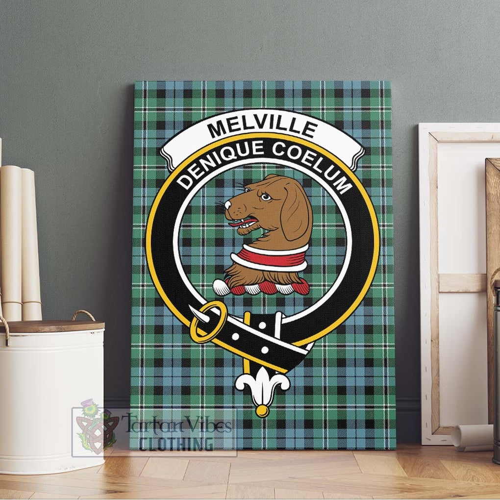 Melville Ancient Tartan Canvas Print Wall Art with Family Crest Without Frame - Tartan Vibes Clothing