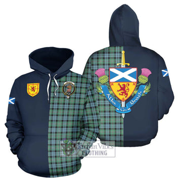 Melville Ancient Tartan Hoodie Alba with Scottish Lion Royal Arm Half Style