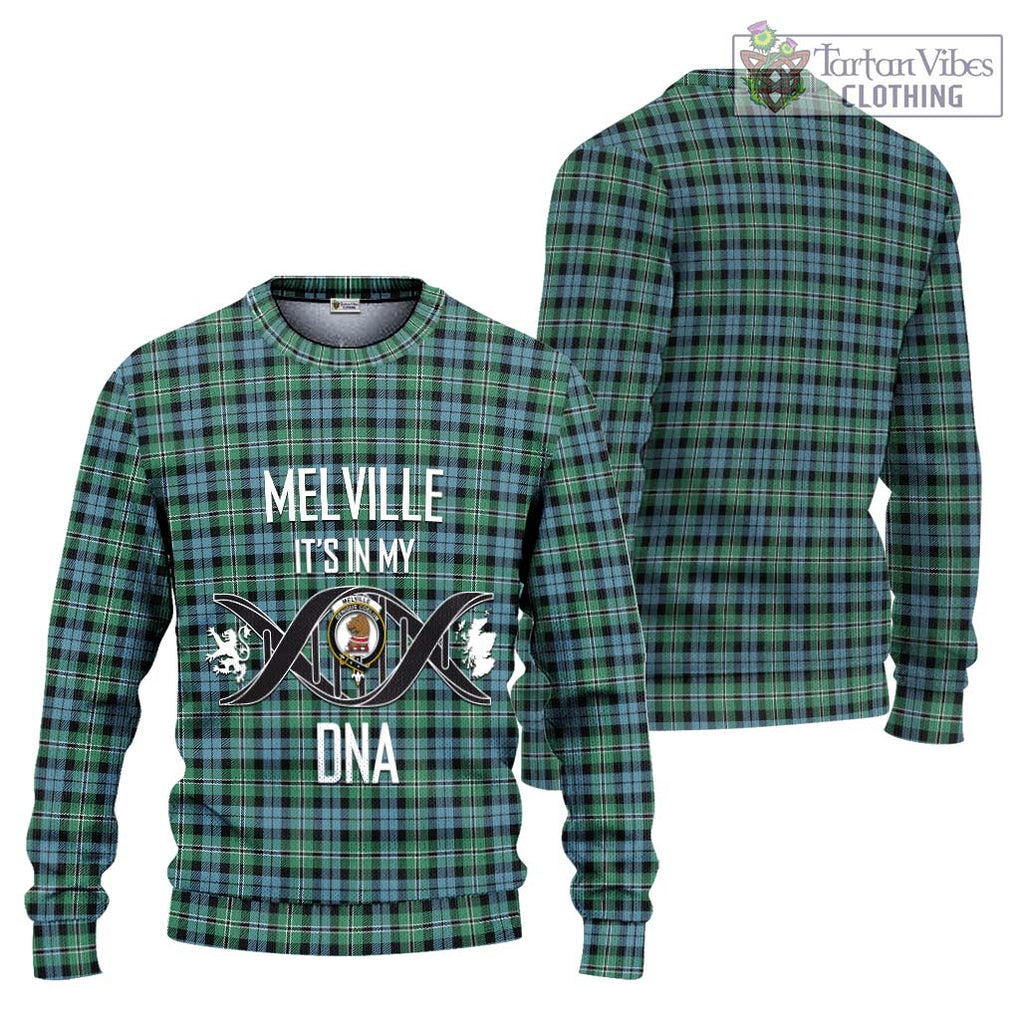 Melville Ancient Tartan Knitted Sweater with Family Crest DNA In Me Style Unisex - Tartanvibesclothing Shop