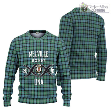 Melville Ancient Tartan Ugly Sweater with Family Crest DNA In Me Style