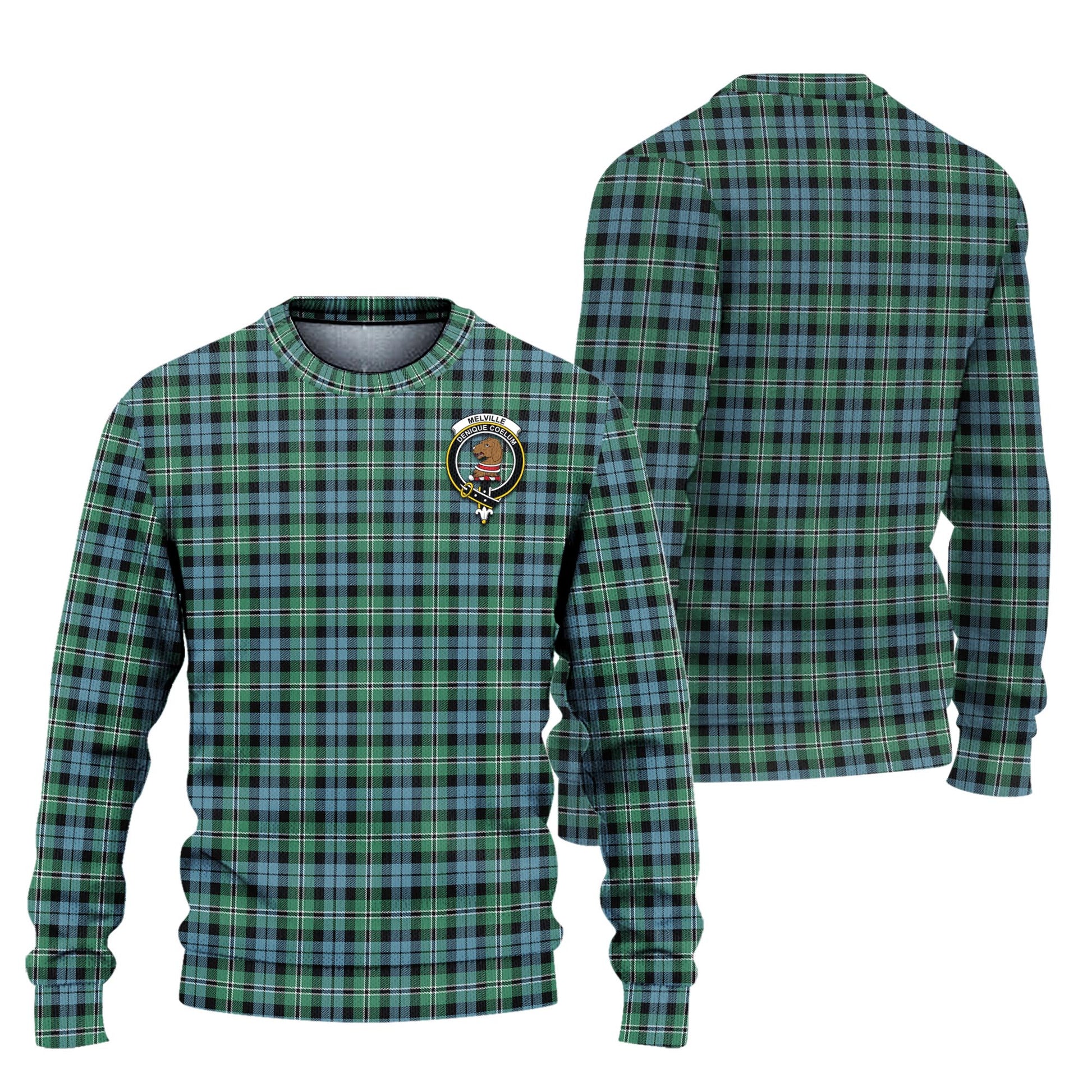 Melville Ancient Tartan Knitted Sweater with Family Crest Unisex - Tartanvibesclothing