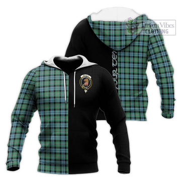 Melville Ancient Tartan Knitted Hoodie with Family Crest and Half Of Me Style