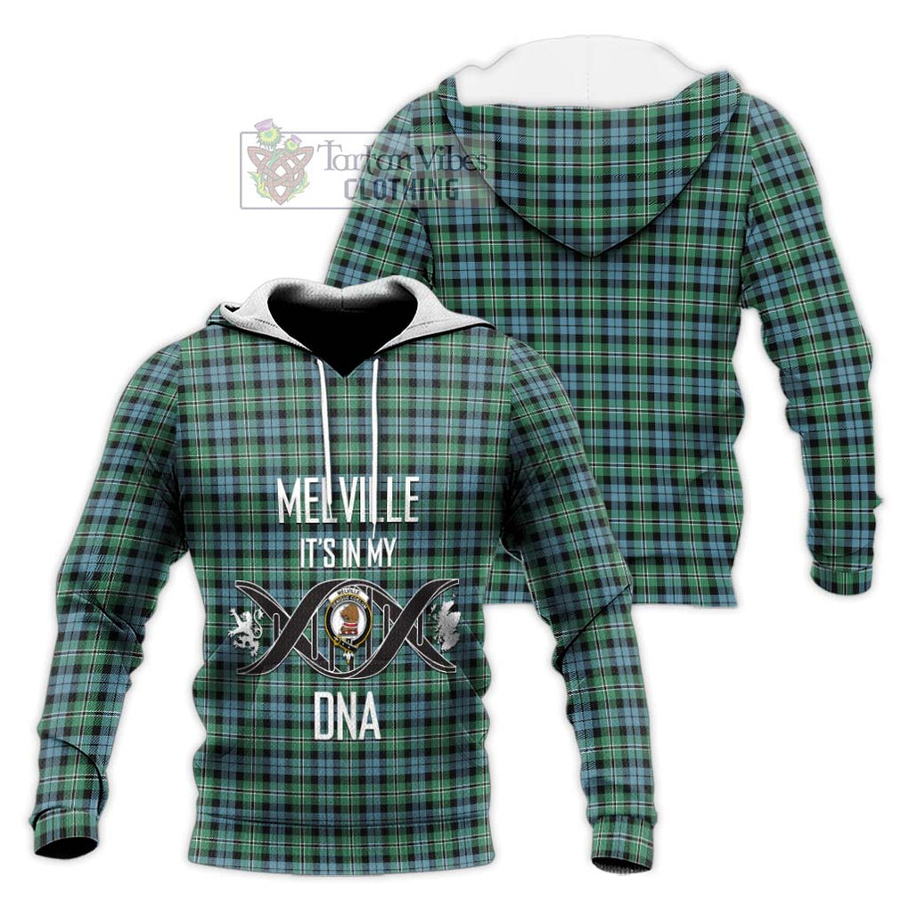 Melville Ancient Tartan Knitted Hoodie with Family Crest DNA In Me Style Unisex Knitted Pullover Hoodie - Tartanvibesclothing Shop