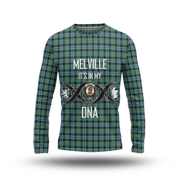 Melville Ancient Tartan Long Sleeve T-Shirt with Family Crest DNA In Me Style