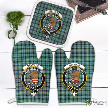 Melville Ancient Tartan Combo Oven Mitt & Pot-Holder with Family Crest