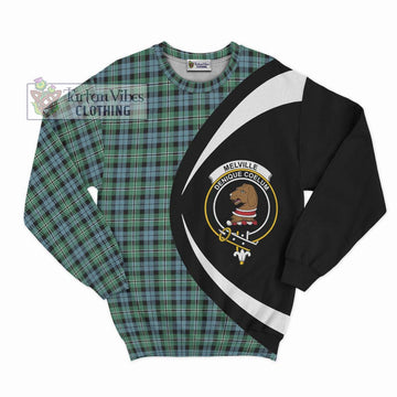 Melville Ancient Tartan Sweatshirt with Family Crest Circle Style