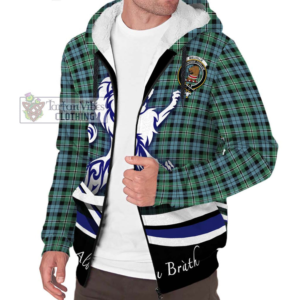 Melville Ancient Tartan Sherpa Hoodie with Alba Gu Brath Regal Lion Emblem Unisex S - Tartanvibesclothing Shop