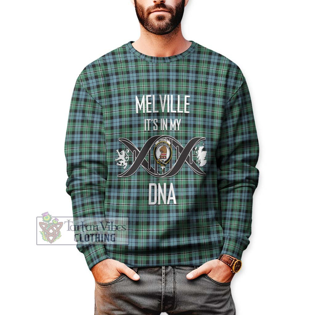 Melville Ancient Tartan Sweatshirt with Family Crest DNA In Me Style Unisex - Tartanvibesclothing Shop