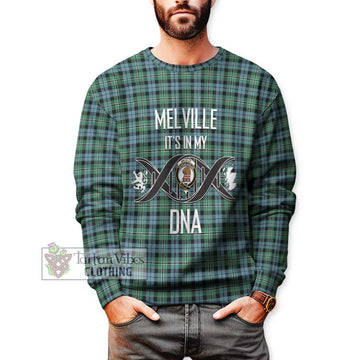 Melville Ancient Tartan Sweatshirt with Family Crest DNA In Me Style