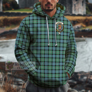 Melville Ancient Tartan Cotton Hoodie with Family Crest