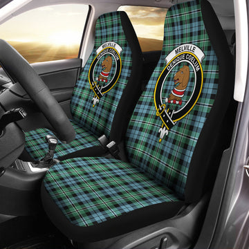 Melville Ancient Tartan Car Seat Cover with Family Crest