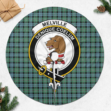 Melville Ancient Tartan Christmas Tree Skirt with Family Crest