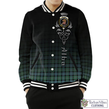 Melville Ancient Tartan Baseball Jacket Featuring Alba Gu Brath Family Crest Celtic Inspired