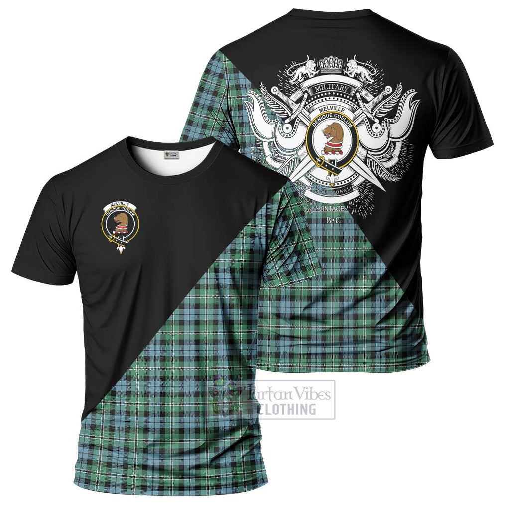 Melville Ancient Tartan T-Shirt with Family Crest and Military Logo Style Kid's Shirt - Tartanvibesclothing Shop